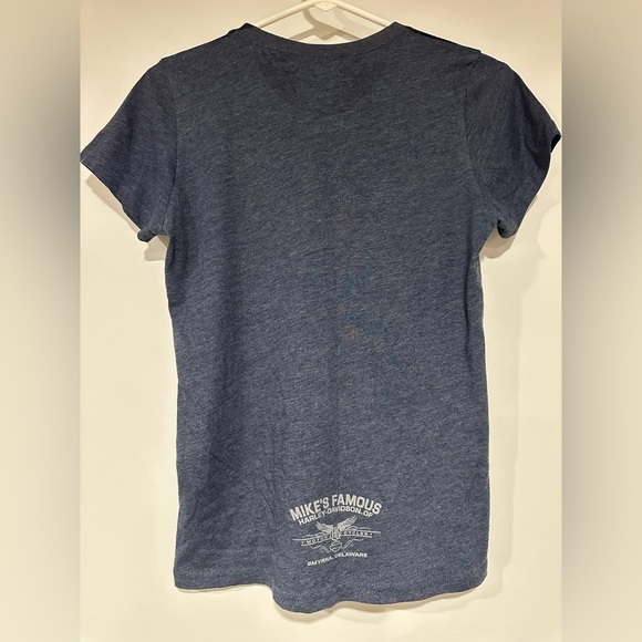 Harley Davidson Women's T-Shirt Blue Script Medium - Picture 3 of 5
